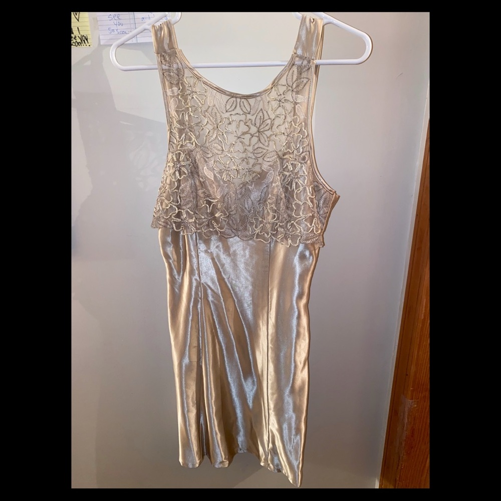 Lace champagne dress